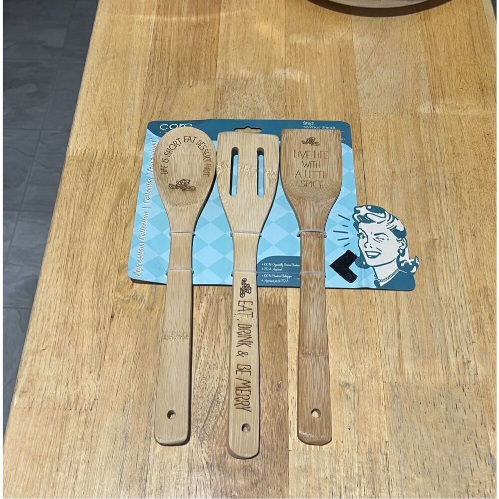 Core Bamboo Utensils Set Of 3 NEW Expressions Collection